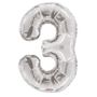 Silver 3 Big Number Balloon