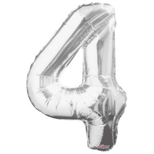 Big Number Balloon silver 4