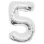 Silver 5 Big Number Balloon