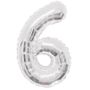 Silver 6 Big Number Balloon