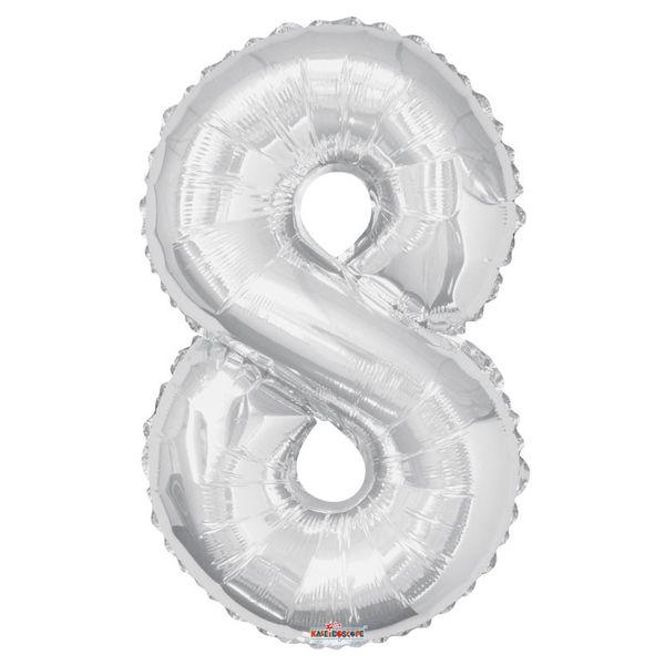 Silver 8 Big Number Balloon