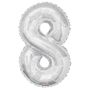 Silver 8 Big Number Balloon