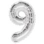 Silver 9 Big Number Balloon 