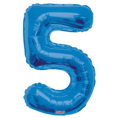Blue 5 Big Number Balloon