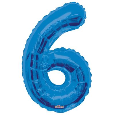 Blue 6 Big Number Balloon (34 inch)