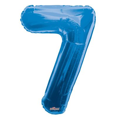 Blue 7 Big Number Balloon
