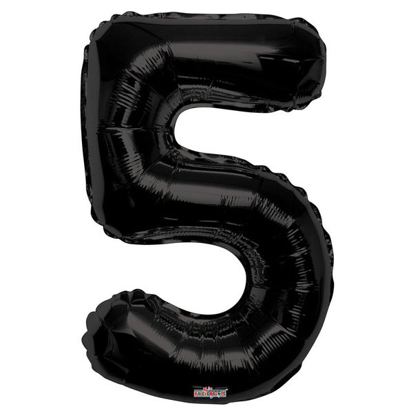 Black Foil Balloon - Age 5
