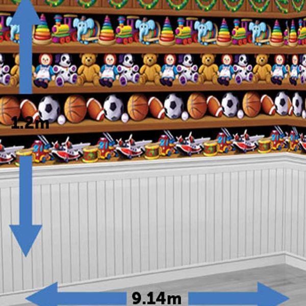 Christmas Santas Scene Setter Room Roll Garden Mall