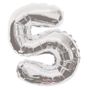 Silver Number 5 Foil Balloon