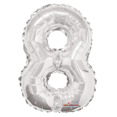 Silver Number 8 Foil Balloon