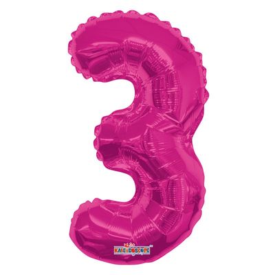 Hot Pink Number 3 Balloon