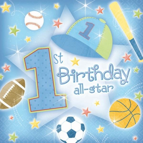 First Birthday All Star Luncheon Napkins - Pack of 36