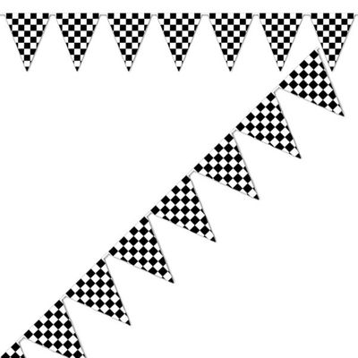 Grand Prix Party Checkered Flag Banner