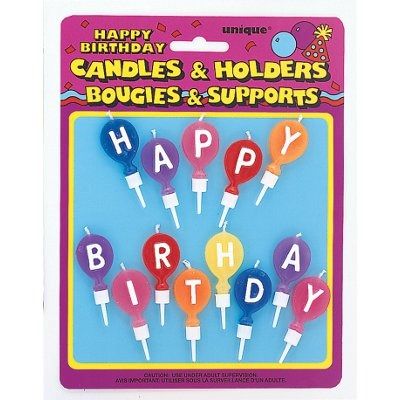 Happy Birthday Balloon Letter Candles and Holders