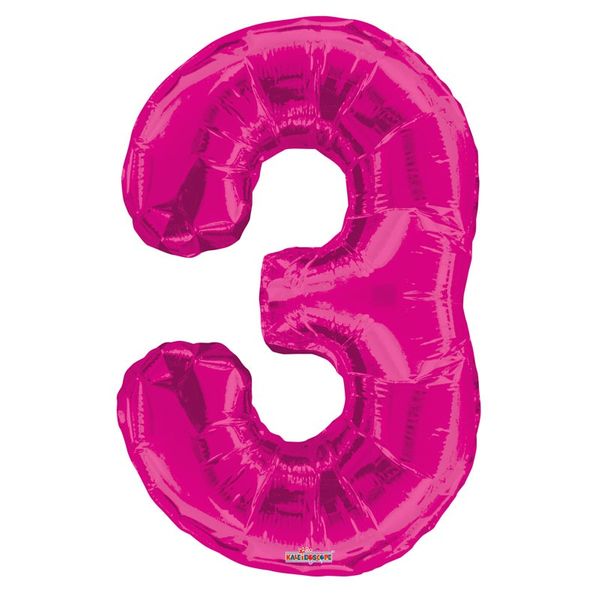 Hot Pink Foil Balloon - Age 3