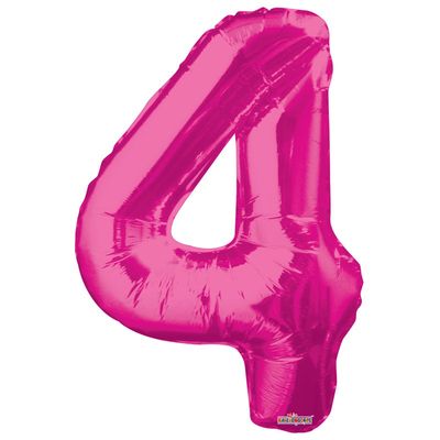 Hot Pink Foil Balloon - Age 4