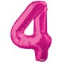 Hot Pink Foil Balloon - Age 4