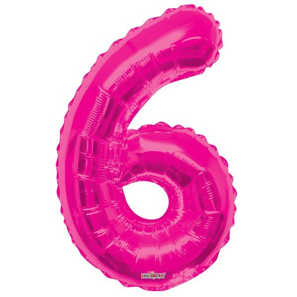 Hot Pink Foil Balloon - Age 6