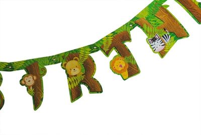 Jungle Shaped Safari Party Banner - Special Reduced Price