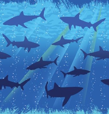 Shark Splash Plastic Tablecover