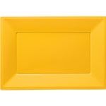 Yellow Plastic Platters - Pack of 3