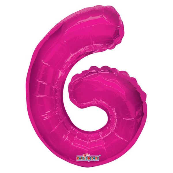 Hot Pink Number 6 Balloon