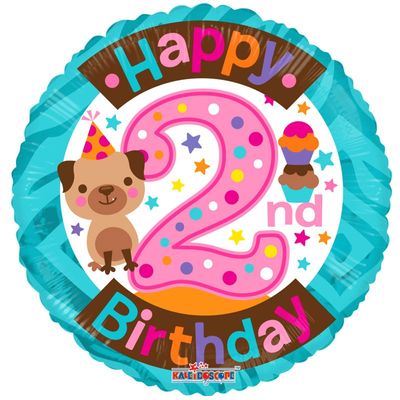 2nd Party Dog Birthday Balloon