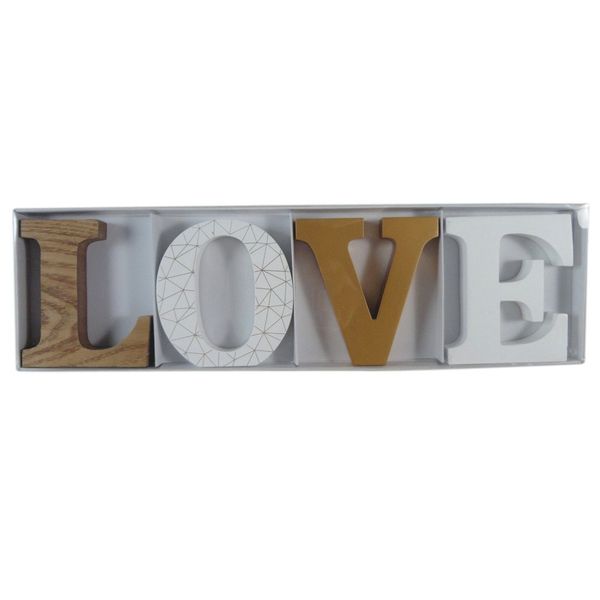 Wooden Love Letters Gold / White