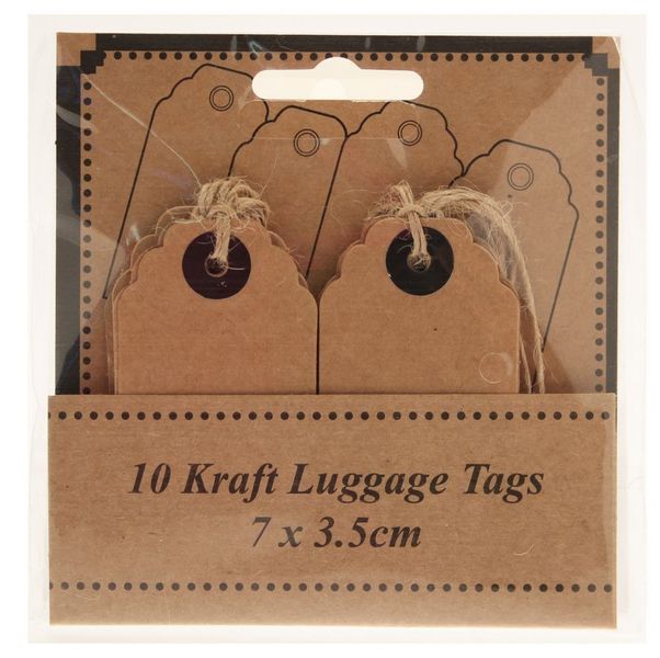 Kraft Luggage Tags 7 x 3.5cm