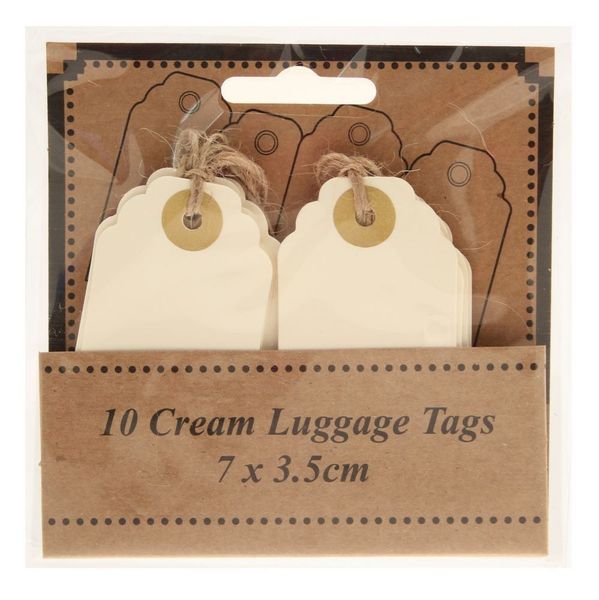 Cream Luggage Tags 7 x  3.5cm