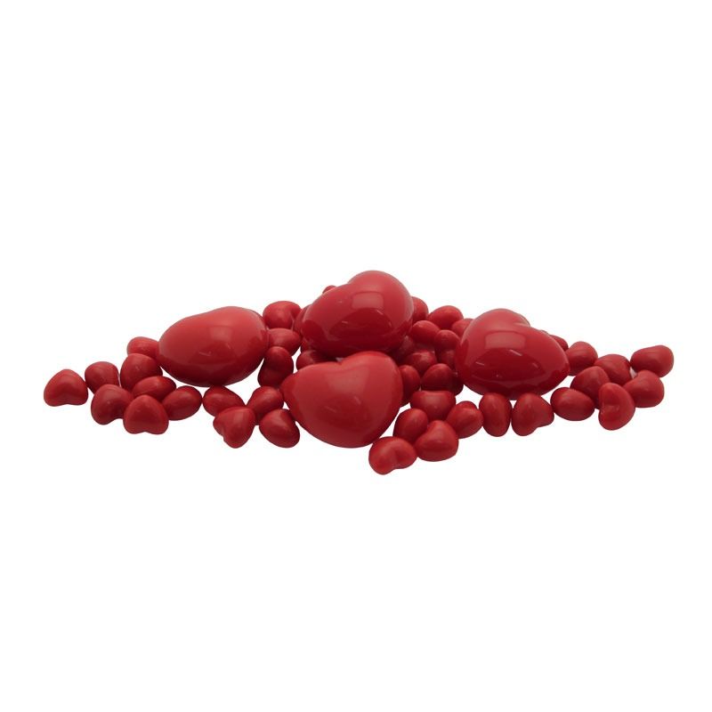 Red Plastic Hearts in Jar - 160g