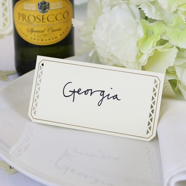 Ivory Place Cards with Decorative Cut Edge