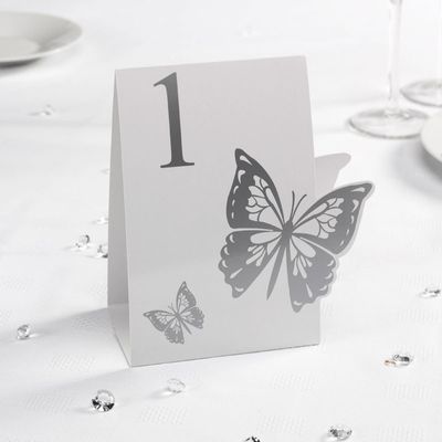 Silver and White Table Numbers