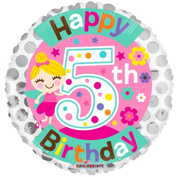5th Birthday Fairy Foil Balloon