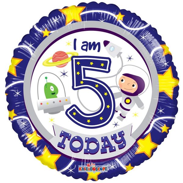 5th Birthday Astronaut Foil Balloon