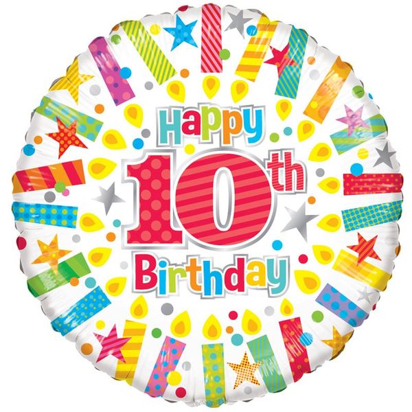 10th Birthday Radiant Candle Foil Balloon