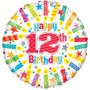 12th Birthday Radiant Candle Foil Balloon