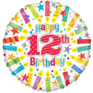 12th Birthday Radiant Candle Foil Balloon