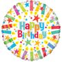 Happy Birthday Radiant Candles Foil Balloon