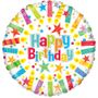 Happy Birthday Radiant Candles Foil Balloon