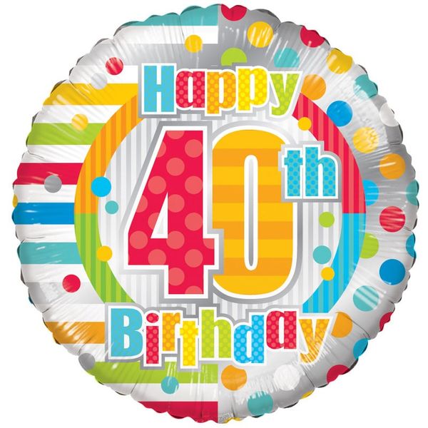 Radiant Happy 40th Birthday Balloon