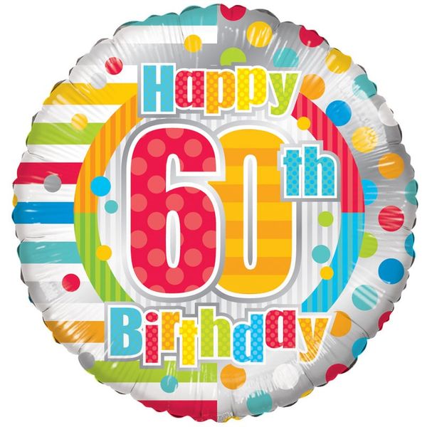 Radiant Happy 60th Birthday Balloon
