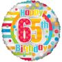 Radiant Happy 65th Birthday Balloon