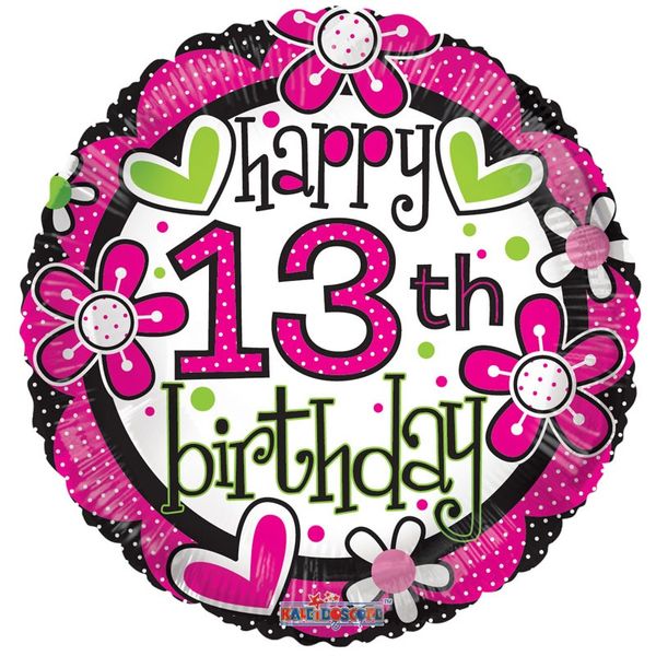 Happy 13th Birthday Flower Balloon