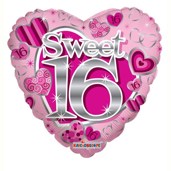 Sweet 16th Birthday Heart Balloon