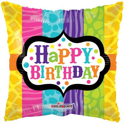 Animal Print Happy Birthday Foil Balloon