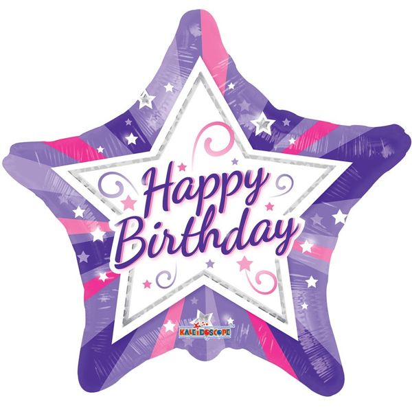 Happy Birthday Star Foil Balloon