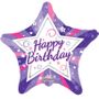 Happy Birthday Star Foil Balloon