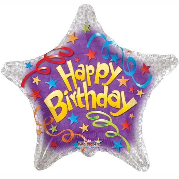 Star Birthday Streamers Foil Balloon