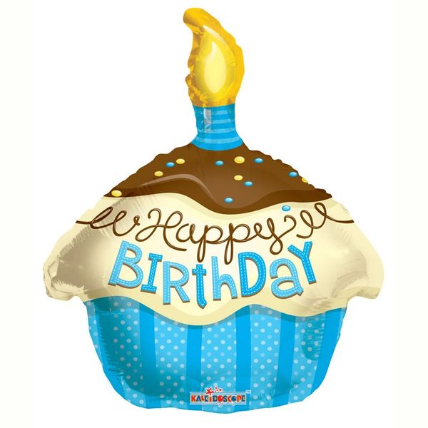 Blue Cupcake Foil Balloon